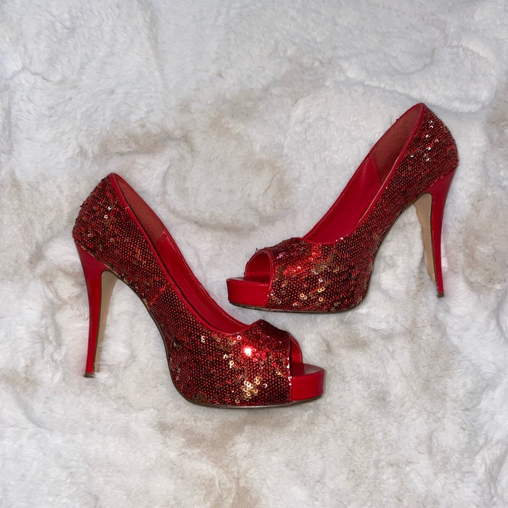 Red Sparkly Heels